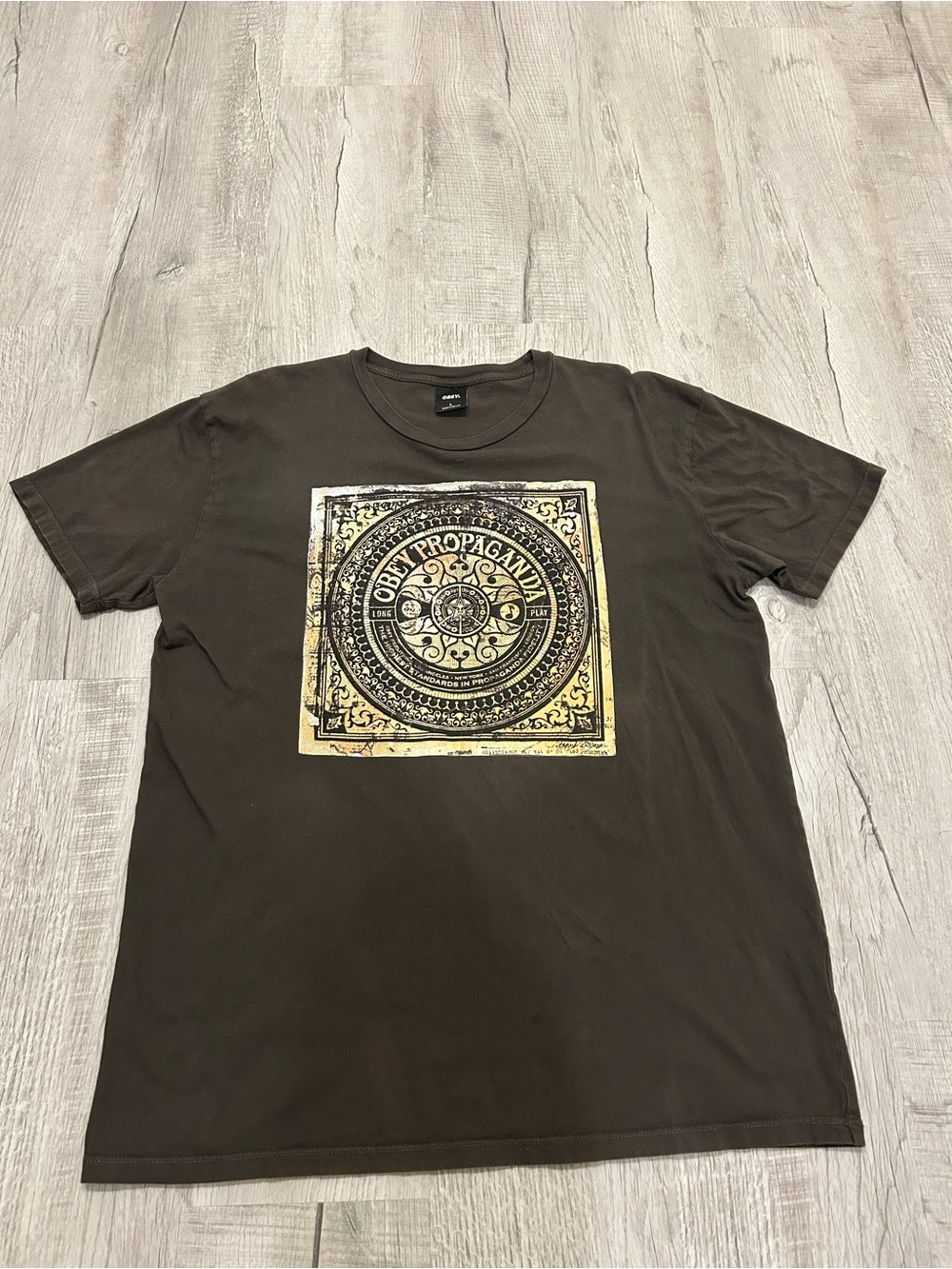 Obey Brown Graphic Propaganda Tee